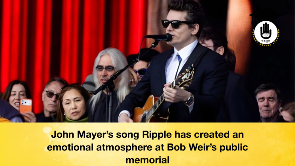 John Mayer’s song Ripple has created an emotional atmosphere at Bob Weir’s public memorial John Mayers song Ripple has created an emotional atmosphere at Bob Weirs public memorial John Mayer's song Ripple has created an emotional atmosphere at Bob Weir's public memorial