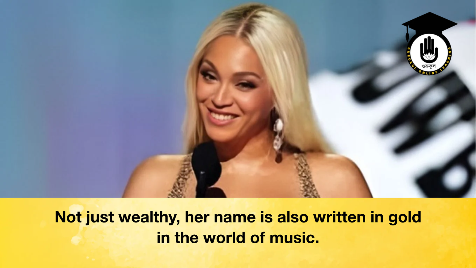Not just wealthy her name is also written in gold in the world of music Not just wealthy, her name is also written in gold in the world of music.