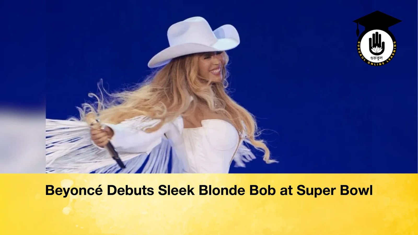 Beyonce Debuts Sleek Blonde Bob at Super Bowl Beyoncé Debuts Sleek Blonde Bob at Super Bowl