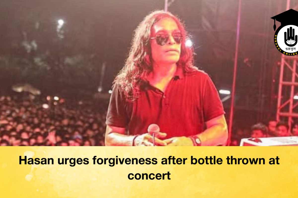 Hasan urges forgiveness after bottle thrown at concert